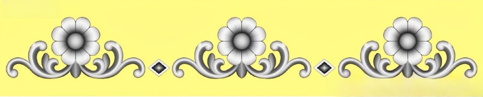 Mix - MIX-79 Floral Ornament Border Decorative Panel 3D Model